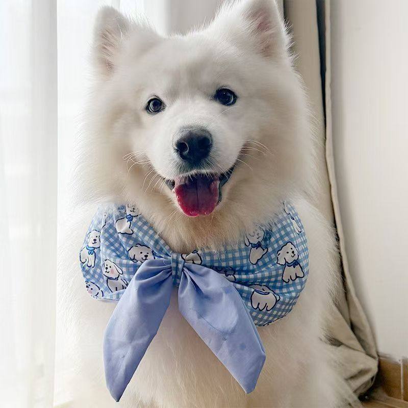 春夏秋季新款狗狗领巾蝴蝶结小中型大型犬萨摩耶可爱围巾宠物领结