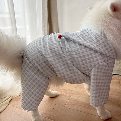 狗狗秋冬四脚衣弹力中大型犬保暖狗狗家居服边牧萨摩金毛防虫衣服