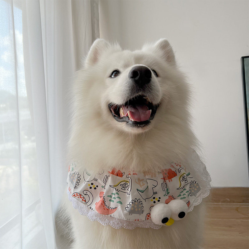 狗狗口水巾小中型大型犬萨摩耶围脖围巾新款小恐龙饰品宠物小围脖