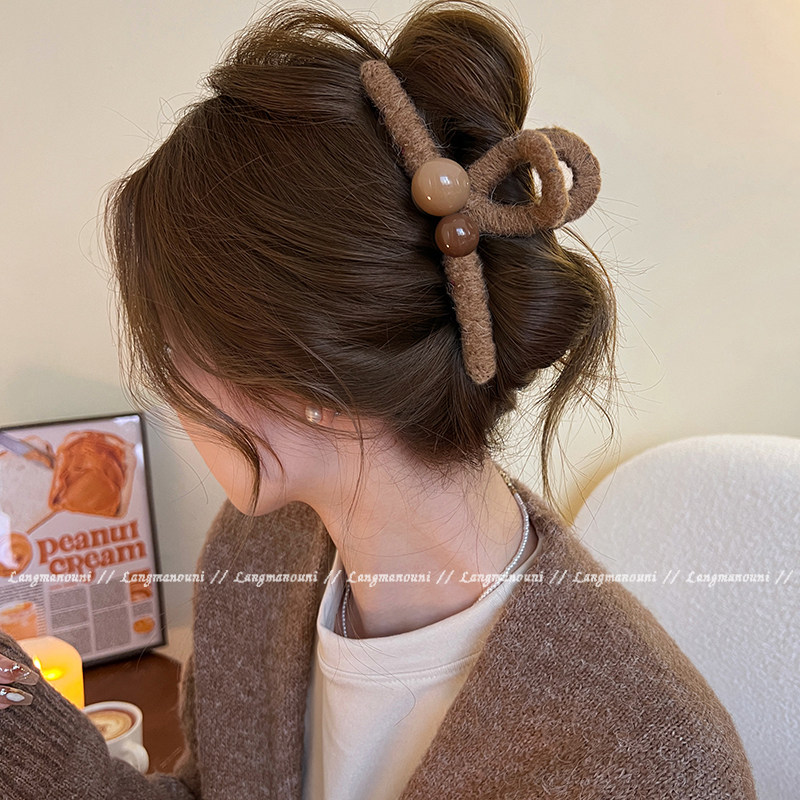冬日复古毛线抓夹女撞色大号鲨鱼夹高级感后脑勺发饰2025新款发夹,饰品/流行首饰/时尚饰品新,发饰,淘宝优惠券,粉丝福利购,淘宝优惠卷
