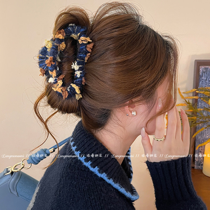 撞色毛绒云朵抓夹女2025新款发量大鲨鱼夹高级感发夹秋冬百搭头饰,饰品/流行首饰/时尚饰品新,发饰,淘宝优惠券,粉丝福利购,淘宝优惠卷