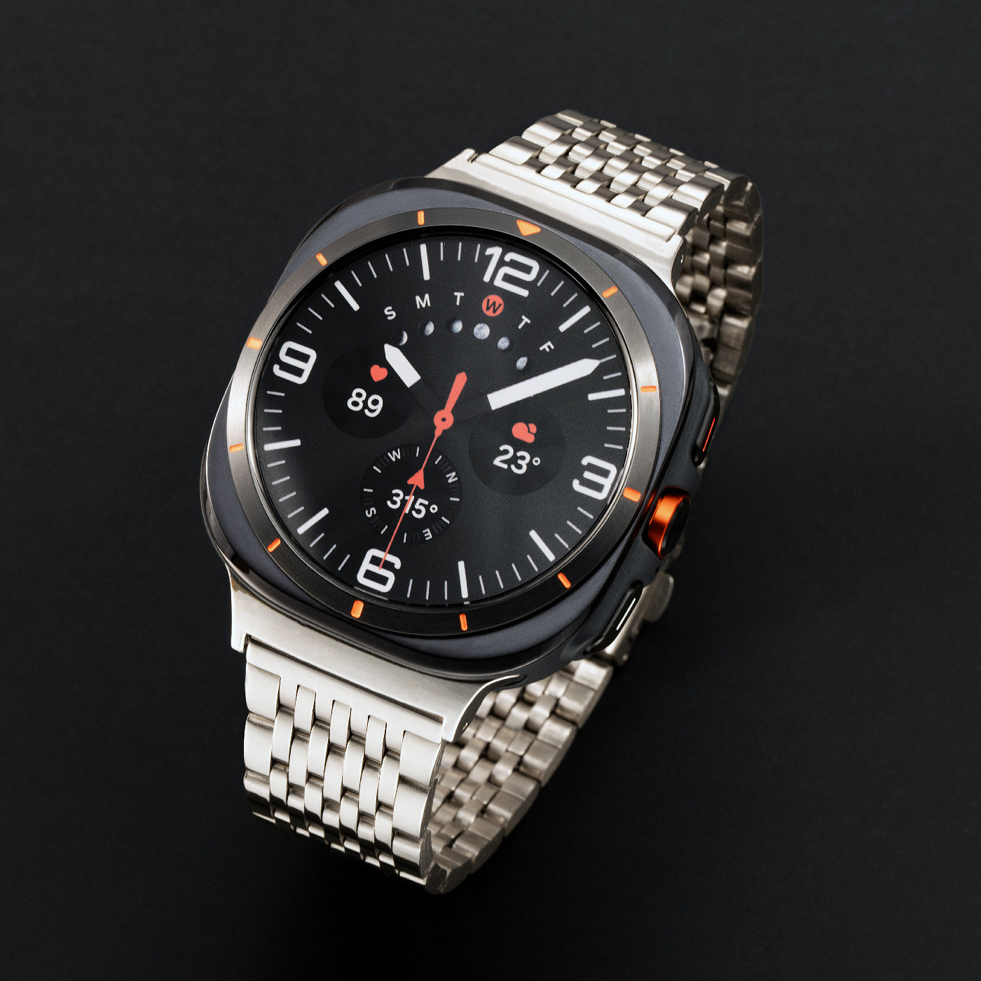 适用三星Watch8classic手表钢带九珠折叠平扣Ultra