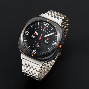 适用三星Watch8classic手表钢带九珠折叠平扣Ultra金属手表带47MM