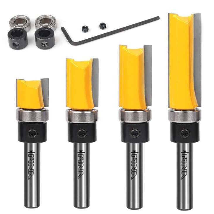 4PC1/4柄仿型直刀修边刀1/4*12.7*12.7 20 25 38MM黄色修边雕刻刀