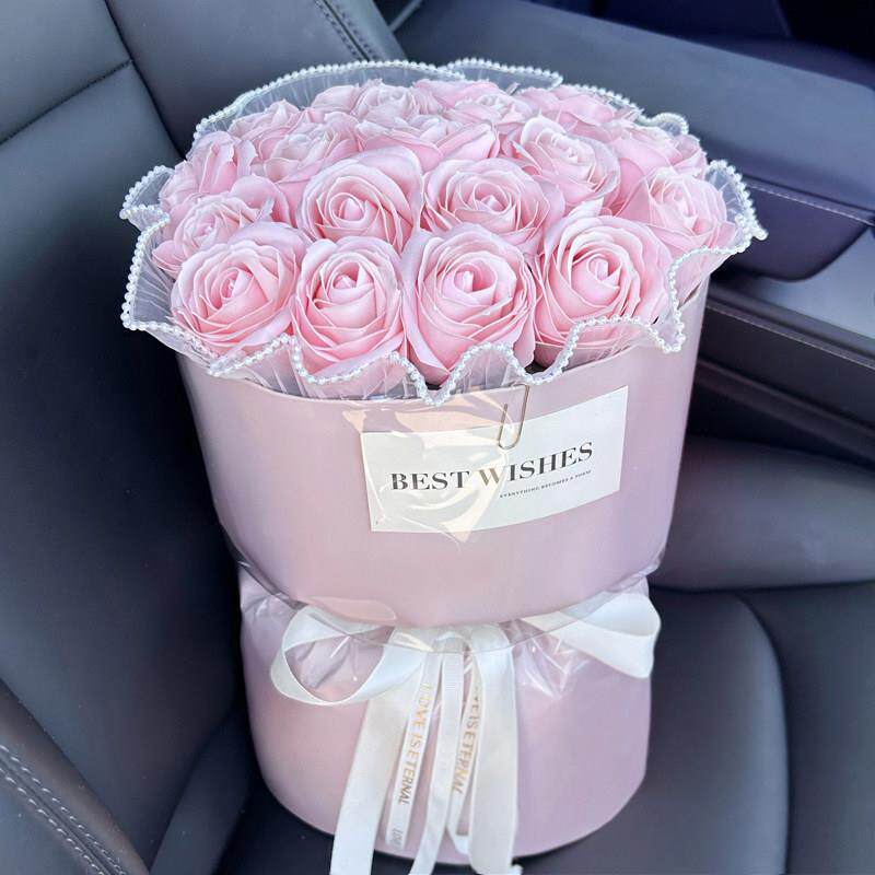 永生花花束小香风玫瑰花香皂花情人节生日礼物送女朋友闺蜜高级感