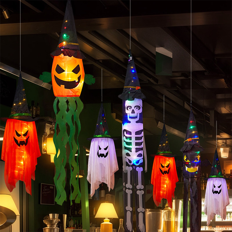 halloween万圣节派对卡通骷髅拉旗挂旗吊旗场景主题装扮布置幽灵