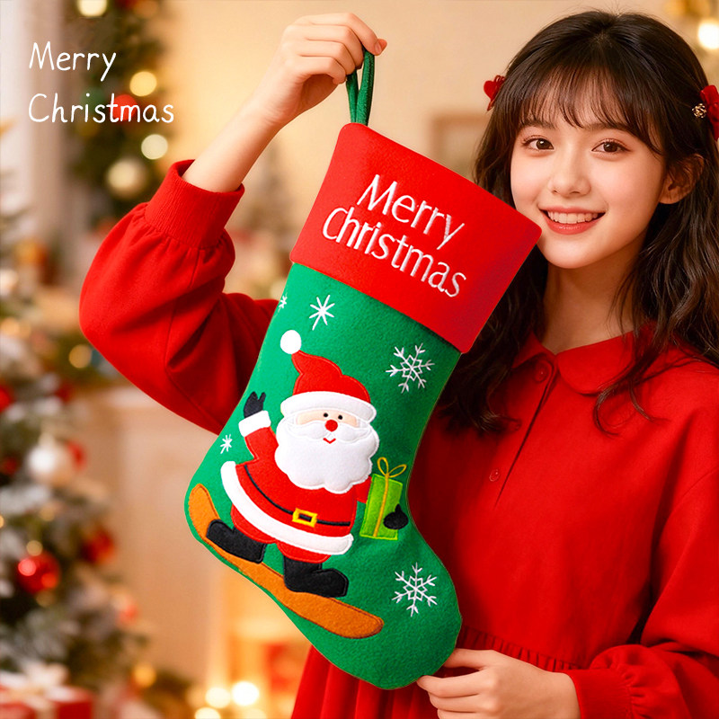 圣诞袜子礼物袋大号圣诞节礼物袜子老人礼品袋儿童糖果袋装饰挂件
