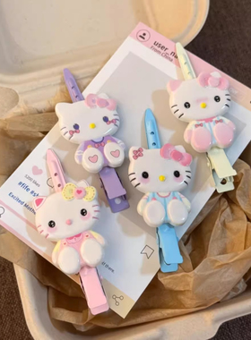 软萌坐姿卡通猫尖嘴夹ins立体少女心百搭日系刘海侧边夹头饰女生