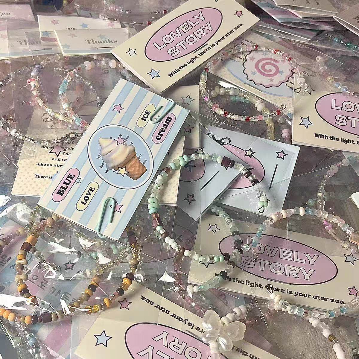 马卡龙高颜值diy随心配可爱米珠手链ins风串珠成品甜美多巴胺闺蜜