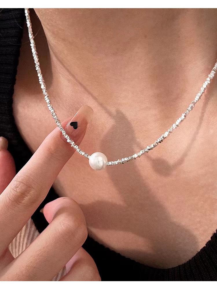 碎银子珍珠项链锁骨链