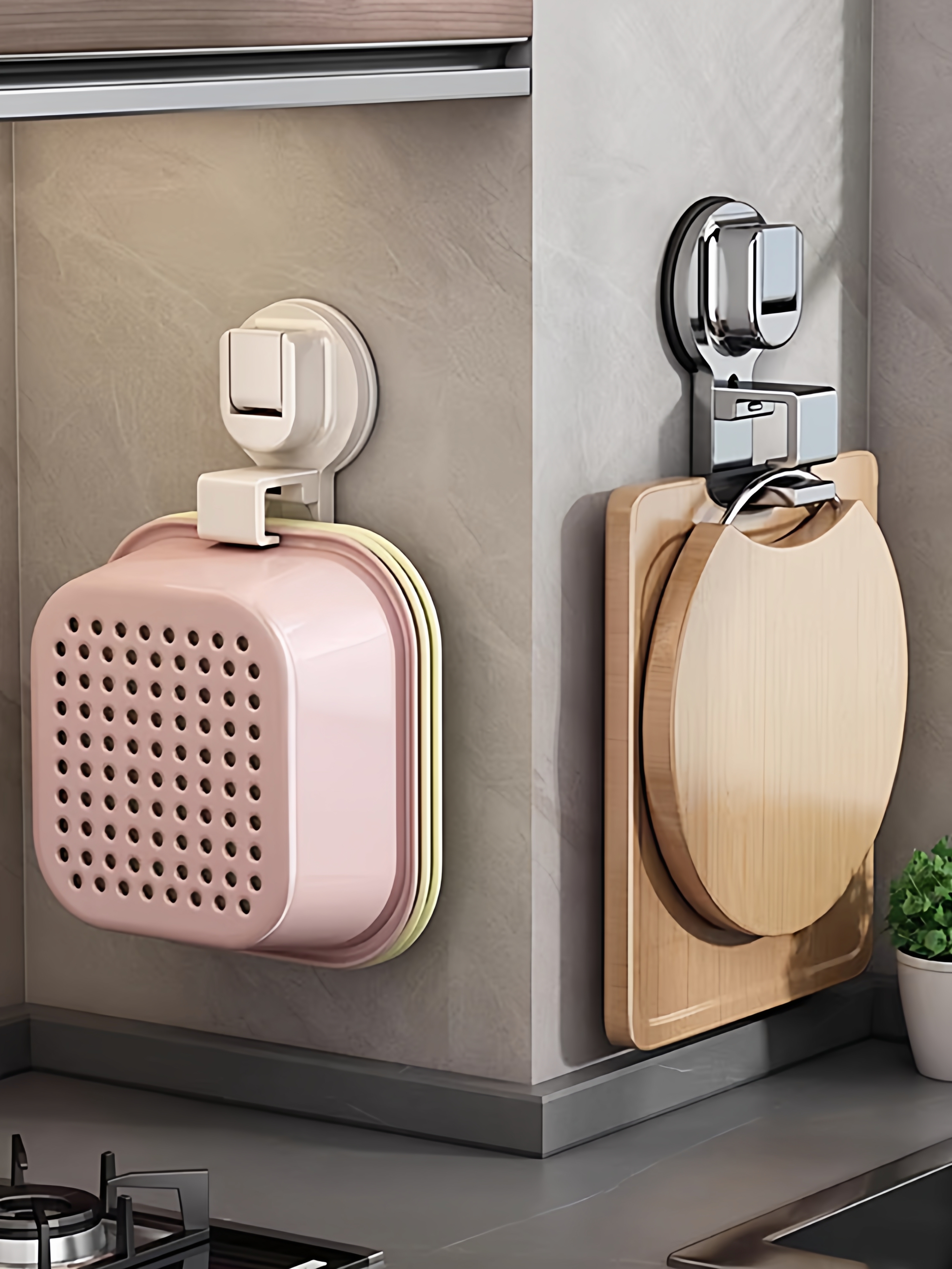 吸盘脸盆收纳架洗菜盆免打孔卫生间浴室神器壁挂置物架脸盆架碗架