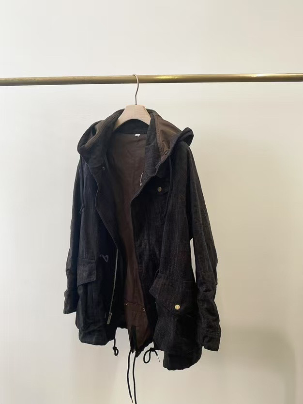MJY高端女装秋冬新款抽绳宽松休闲百搭连帽中长款派克棉外套女款