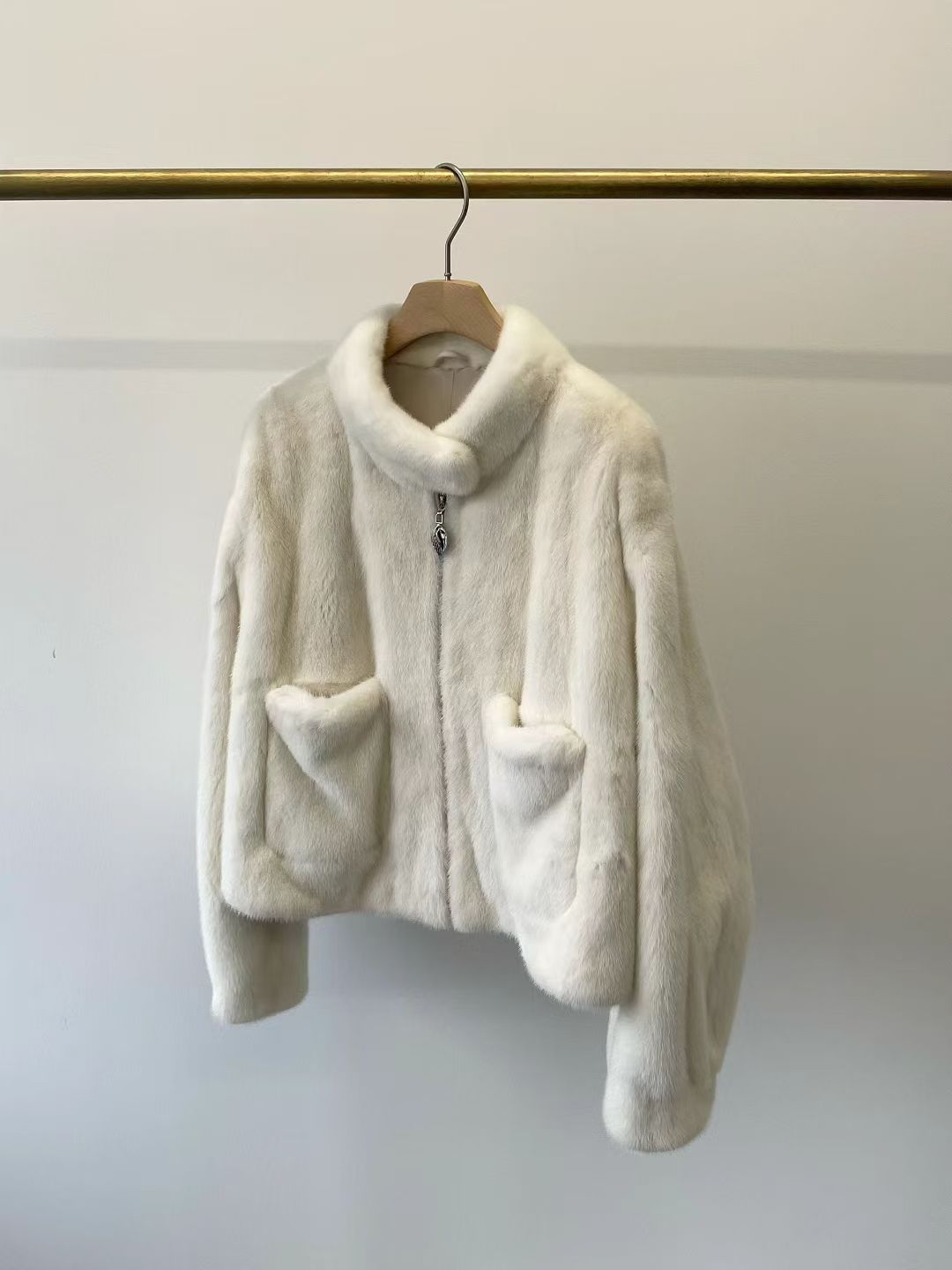 定制款！新款进口小母貂紫标天鹅绒貂皮大衣女中长款立领水貂