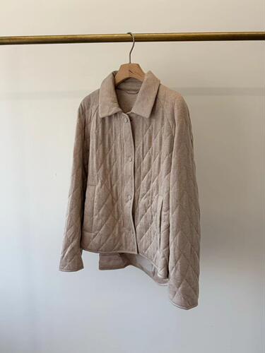 MJY高端女装秋冬新款羊绒羊毛面料填充羊毛梭织翻领菱棉服外套