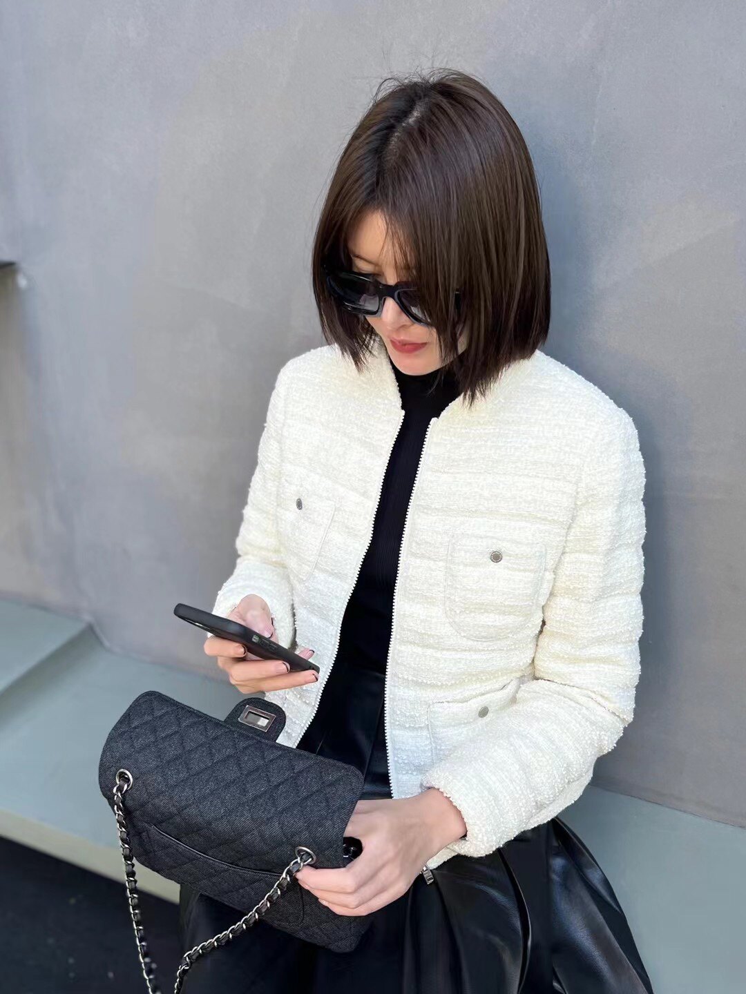 MJY高端女装 23冬季新款精美白鹅绒服小香风外套女超轻超暖 两色