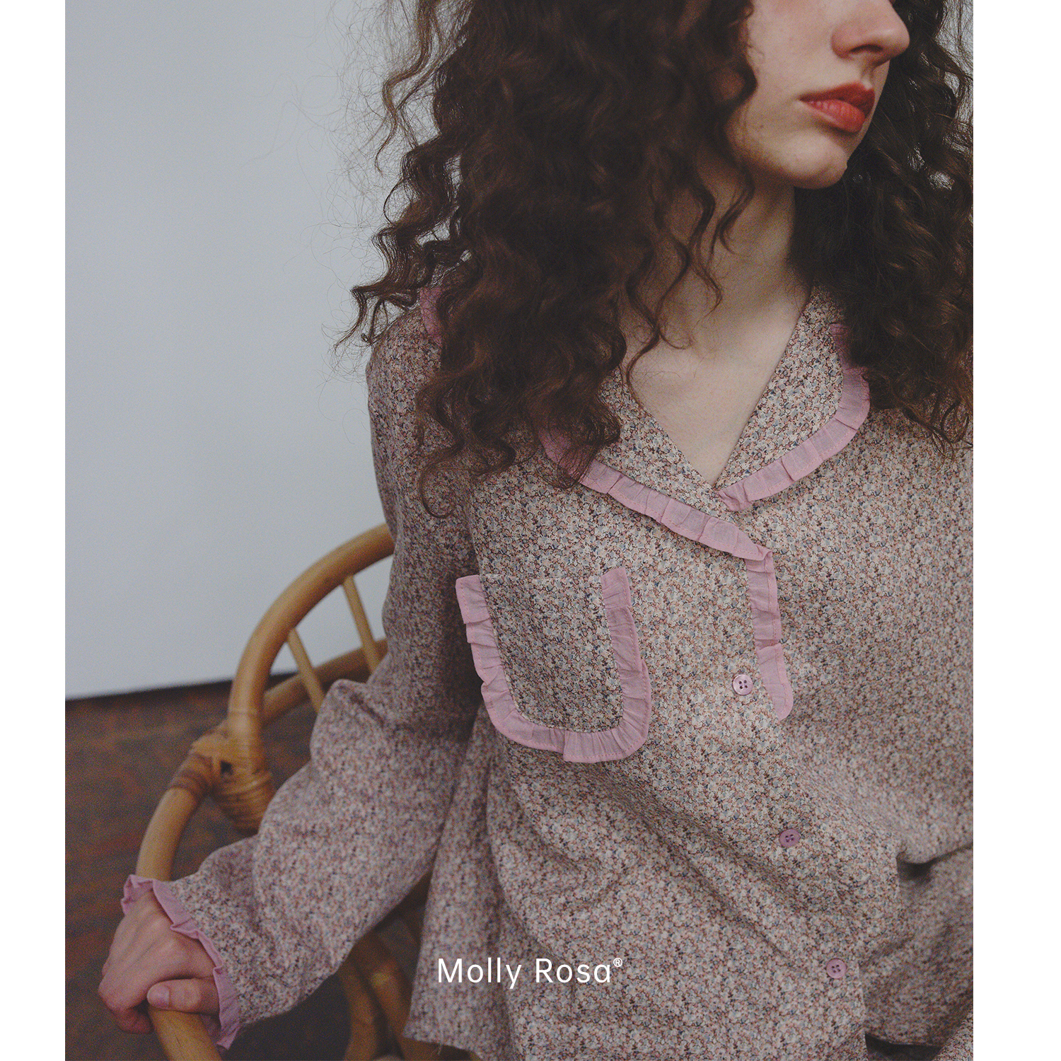 MollyRosa碎花轻语|纯棉双层纱复古长袖长裤睡衣套装家居服新款秋