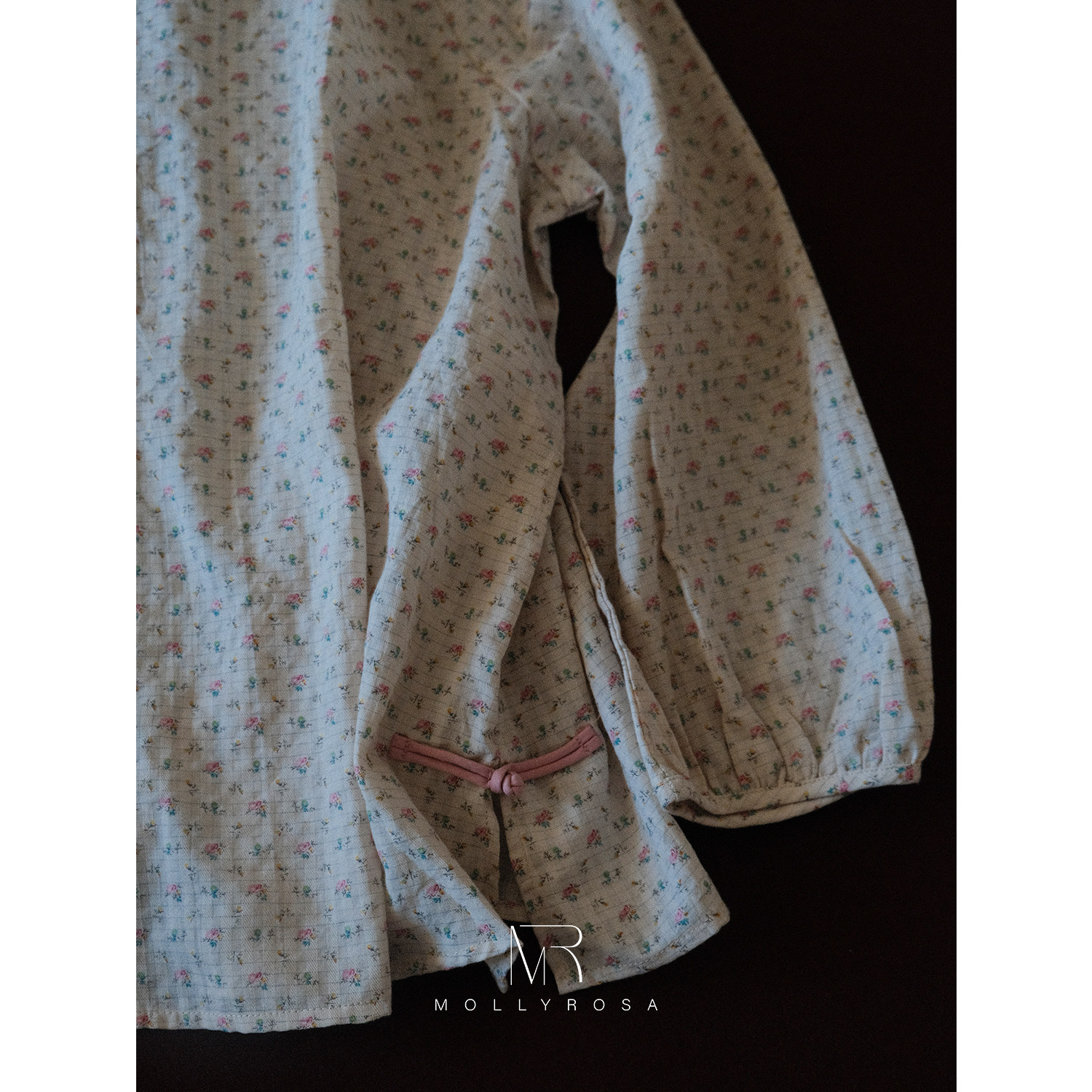 MollyRosa梨粉碎花|中式复古圆领睡衣女长袖长裤柔软家居服套装新