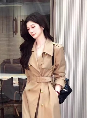 卡其色风衣外套女高端大气上档次2026春季新款中长款大衣外套韩系