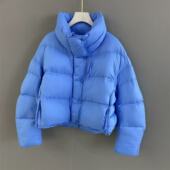 新国标90白鸭绒超厚加厚保暖蓝色羽绒服女士短款 高端洋气小个子潮