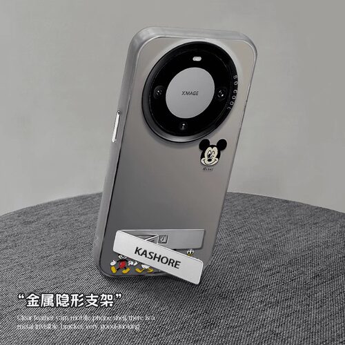 适用华为mate70pro手机壳卡通米奇mate50彩绘高级感mt40pro磨砂肤感壳P60带支架pura70男女个性50防摔保护套