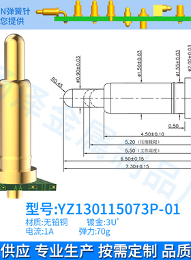 鑫扬泽YZ130115073P-01铜C3604板上高度6.5镀金3U*12V1A70g2个装