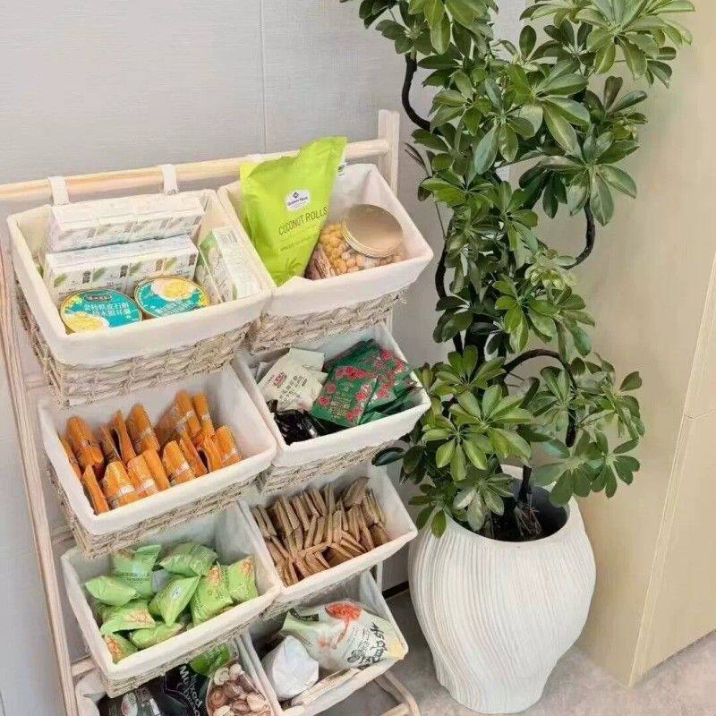 零食置物架儿童玩具收纳架挂篮落地客厅储物柜子收纳神器多层书架