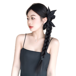 假发辫马尾女抓夹新中式高马尾麻花辫子侧边自然仿真半扎马尾假发