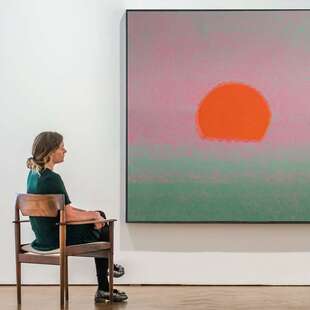 安迪沃霍尔艺术作品挂画抽象简约北欧ins风日出和日落装饰小众画