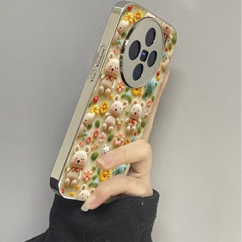 适用vivo电镀毛线小熊