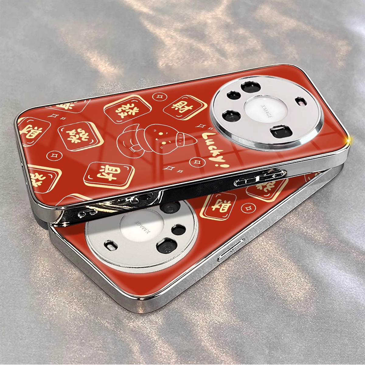 适用华为mate硅胶发财雪人红色