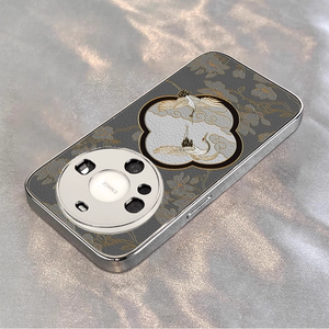 云鹤玉兰花适用华为mate70pro手机壳新款mate60电镀小羊皮保护套pura80高级感60复古50女防摔40皮质30
