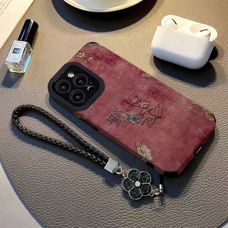 适用苹果布纹花牙签纹气质挂绳