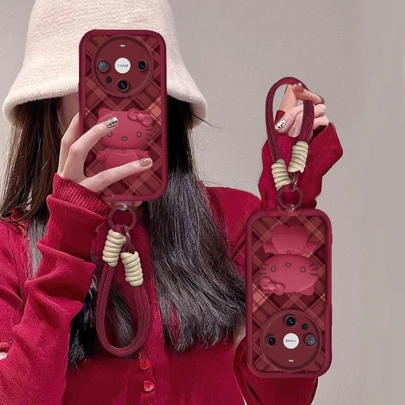 适用华为mate70pro手机壳秋冬新款小羊皮pura70布纹猫咪镜子支架mate60全包60/50可爱nova13创意magic7保护套,3C数码配件,手机保护套/壳,淘宝优惠券,粉丝福利购,淘宝优惠卷