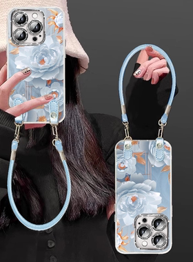 绽放花朵适用iPhone17promax手机壳16新款女苹果15pro保护套全包防摔ip14带镜头膜13挂绳12高级感11软硅胶壳p