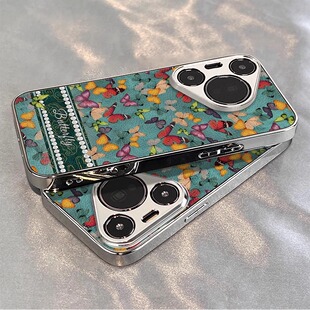 适用于华为pura70proultra手机壳P60art新款皮纹彩色蝴蝶p50e高级感外创意p40/30全包品男女潮牌防摔套P70pro