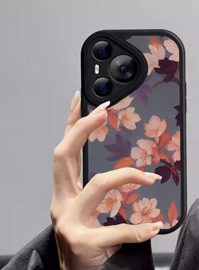 油画花朵适用华为pura70pro+手机壳p50por复古p70x小羊皮硅胶全包p60防摔p70ultra爆款高级p60高级感4030女神