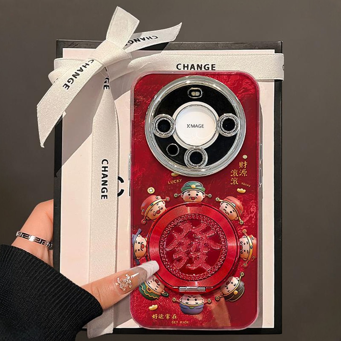 适用华为mate70手机壳红色2026新年女款mate60财神支点支架Pura80锡纸冰川纹nova14荣耀Magic8全包镜头膜500,3C数码配件,手机保护套/壳,淘宝优惠券,粉丝福利购,淘宝优惠卷