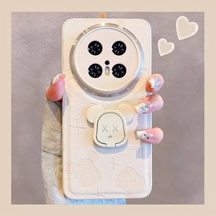 暴力熊环扣适用华为mate70pro手机壳新款 网红女 mate60pro保护套带支架mt50全包简约m40可爱防摔pura70pro个性