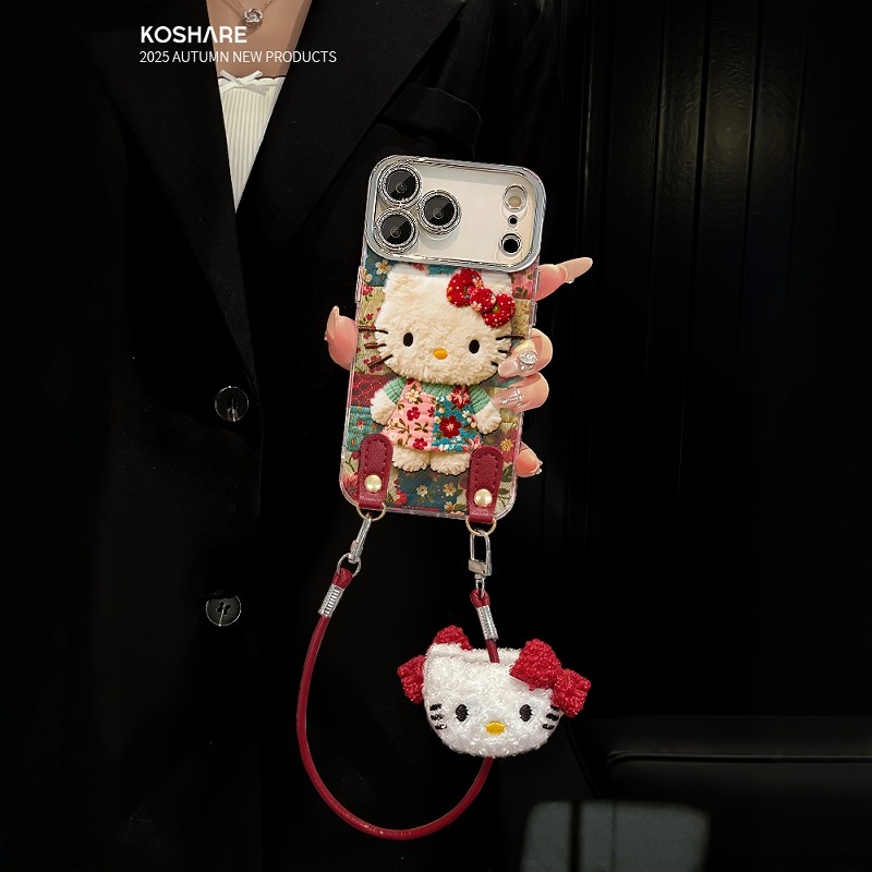 适用苹果17promax手机壳新女款16/15pro羽纱iPhone14碎花kt猫公仔挂绳13超火15plus全包镜头膜12高级感11创意,3C数码配件,手机保护套/壳,淘宝优惠券,粉丝福利购,淘宝优惠卷