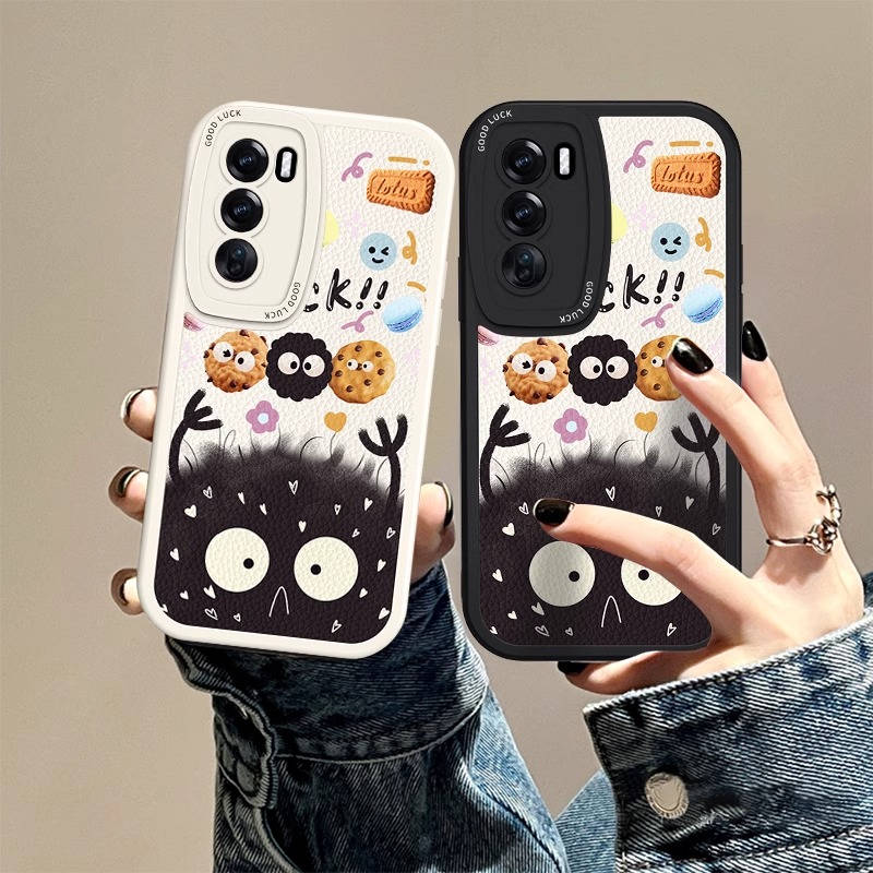 适用OPPO手机壳饼干煤球小羊皮