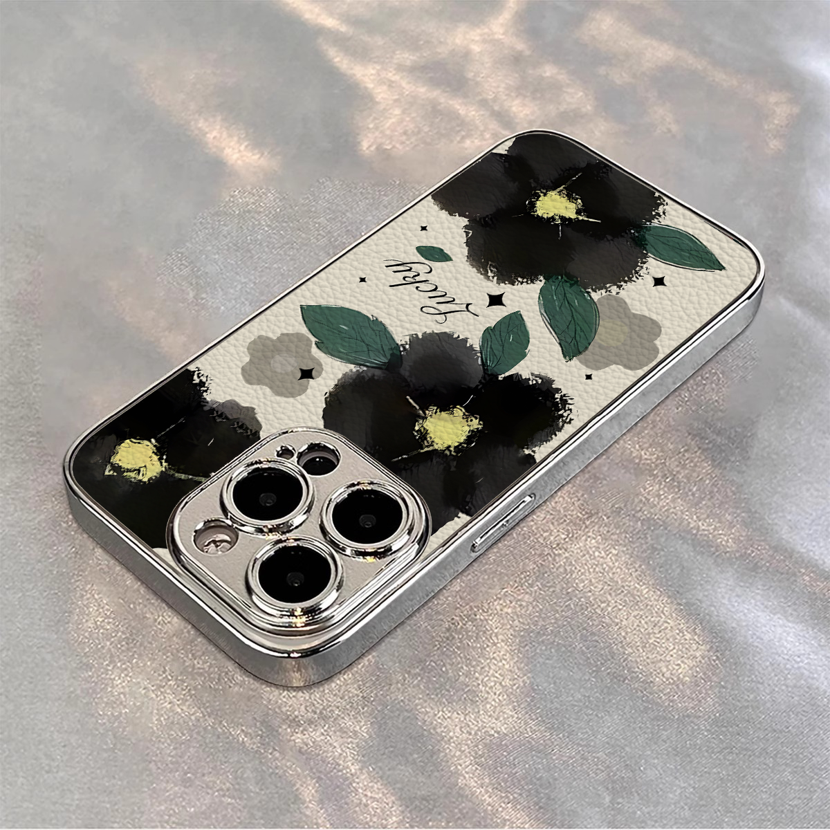 适用苹果电镀墨韵繁花