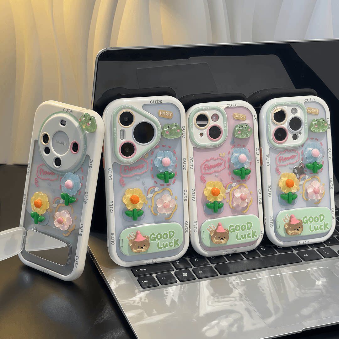 ins风青蛙花公仔支架适用苹果17promax手机保护壳iPho