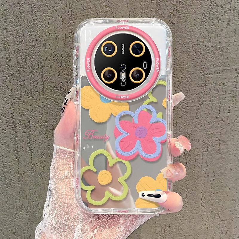 适用华为mate硅胶彩色花朵