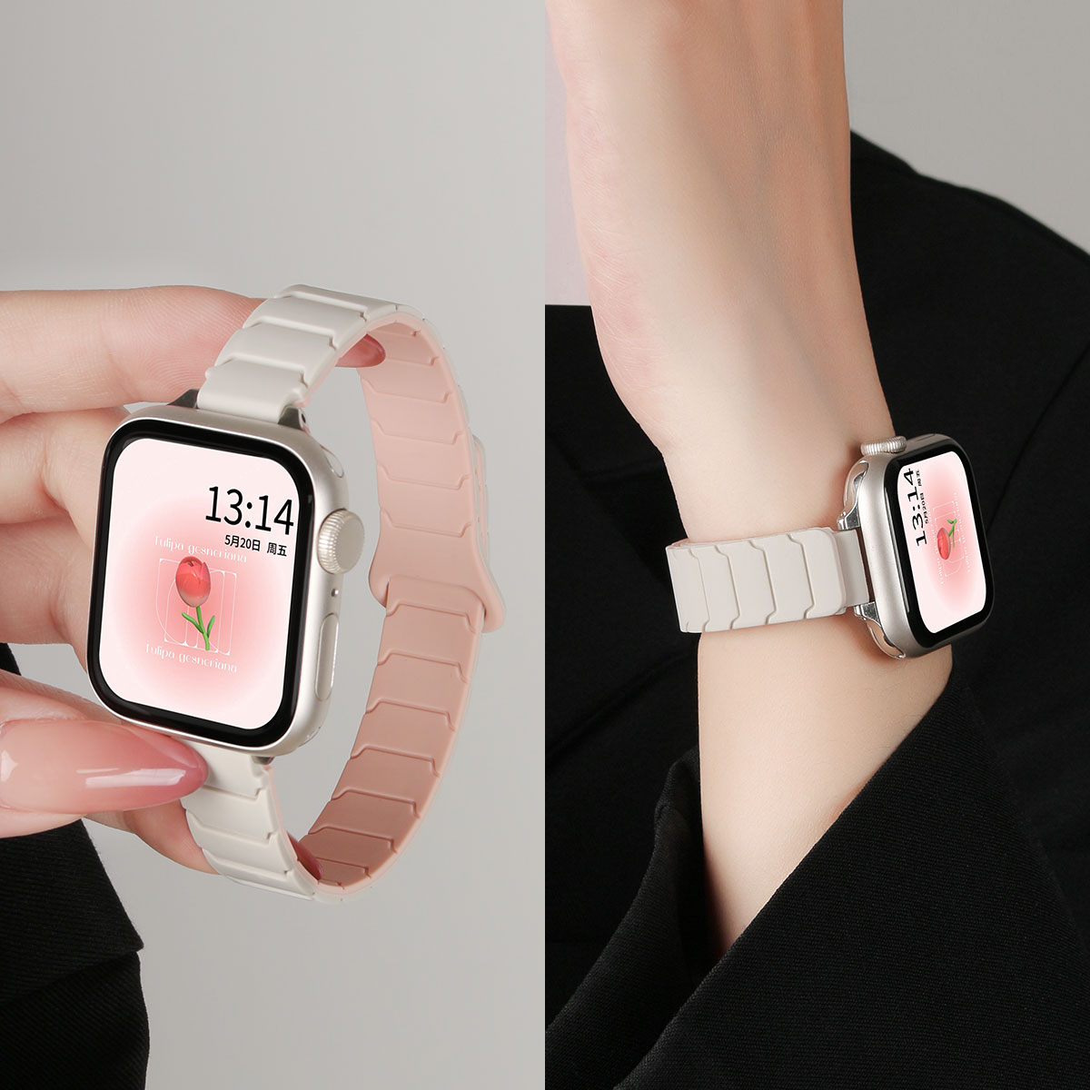 学长家新款创意铠甲硅胶磁吸手表