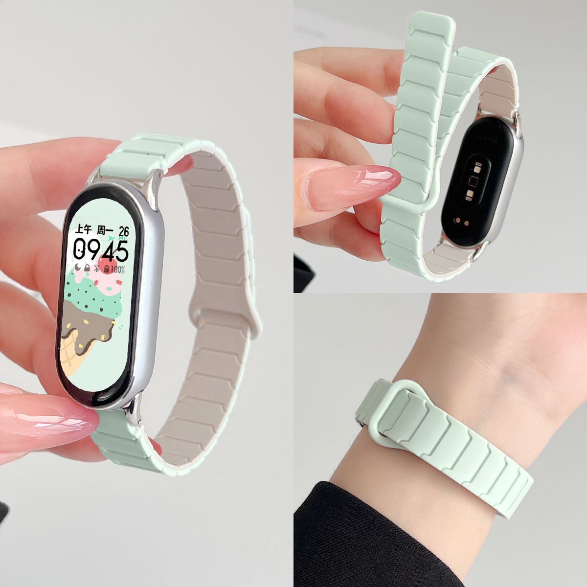 学长家新款创意铠甲硅胶磁吸表带