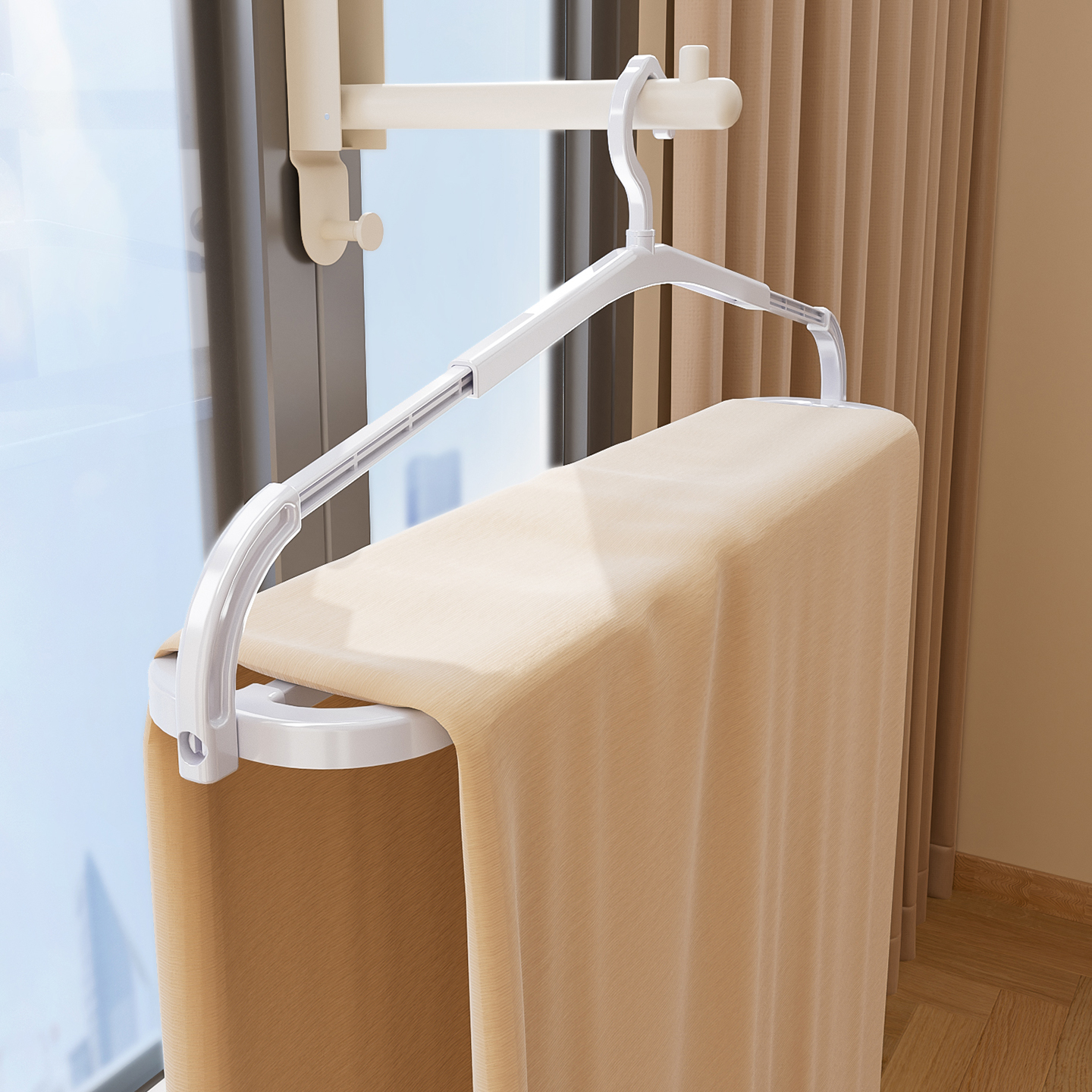 伸缩大衣架家用加长大号阳台晾晒