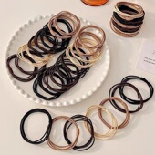 高弹力四合一皮筋扎马尾发绳简约耐用头绳丸子头发绳橡皮筋女发饰