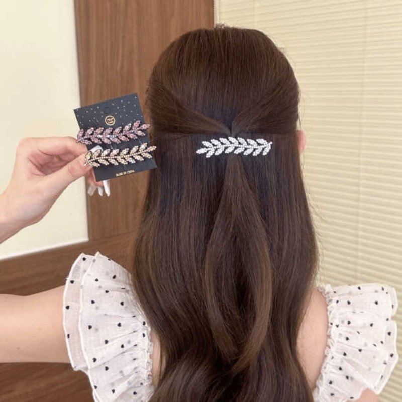 婉缘鸭嘴夹水钻甜美麦穗鸭嘴夹