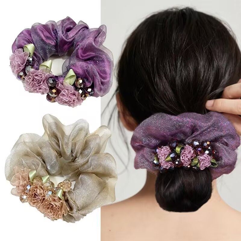 新款紫藤花高级感气质头花韩系优雅花朵发圈珠珠大肠发圈头绳发饰,饰品/流行首饰/时尚饰品新,发饰,淘宝优惠券,粉丝福利购,淘宝优惠卷