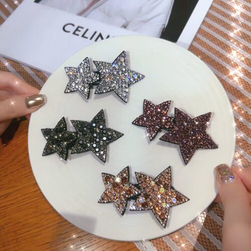 婉缘发夹日韩五角星边夹